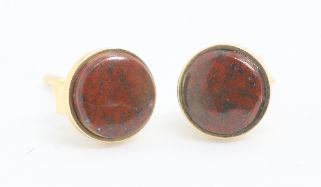 Jaspis korvanapit 2 kpl Kittilä Lappi Lemmenjoki kultaseppä Alhonen