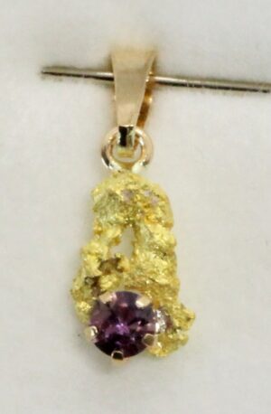 Ametisti-kultahippuriipus Lemmenjokikoru hippu 7mm Alhonen