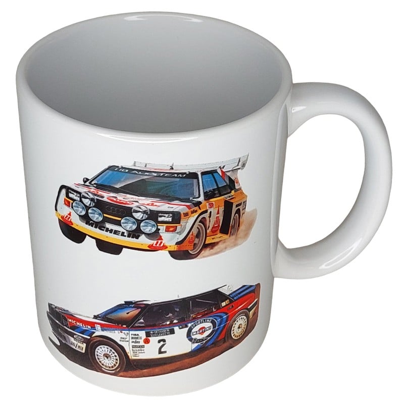 RALLIAUTO muki neljä autoa RETRO MUKI sarja