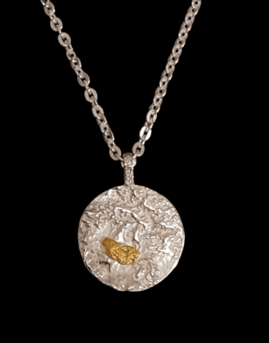 Lunar kultahippu -hopea Riipus Hopeija-design Inari