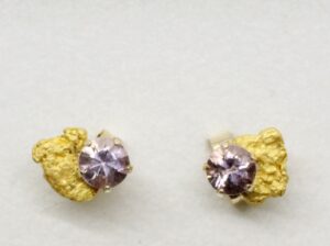 Ametistikorvanapit kultahippu 6mm Lemmenjokikoru Alhonen