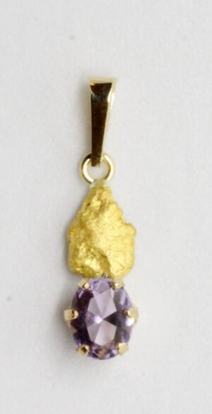 Ametisti-kultahippuriipus Lemmenjokikoru hippu 6mm Alhonen