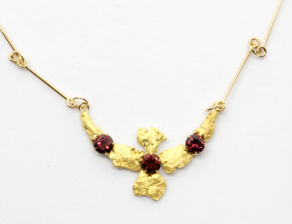 Granaatti ja kultahippu kääty Lemmenjokikoru Arctic Gold Alhonen